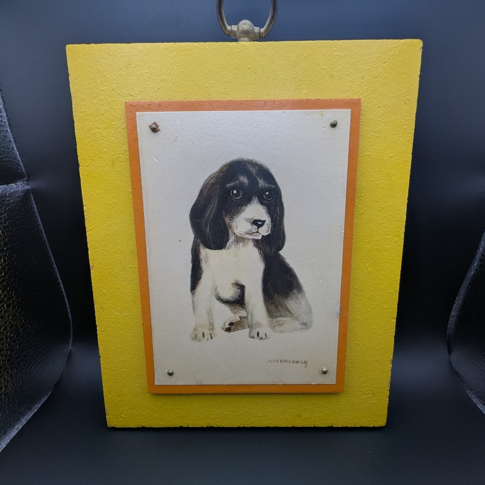 JEM Yellow and Orange Puppy Wall Decor